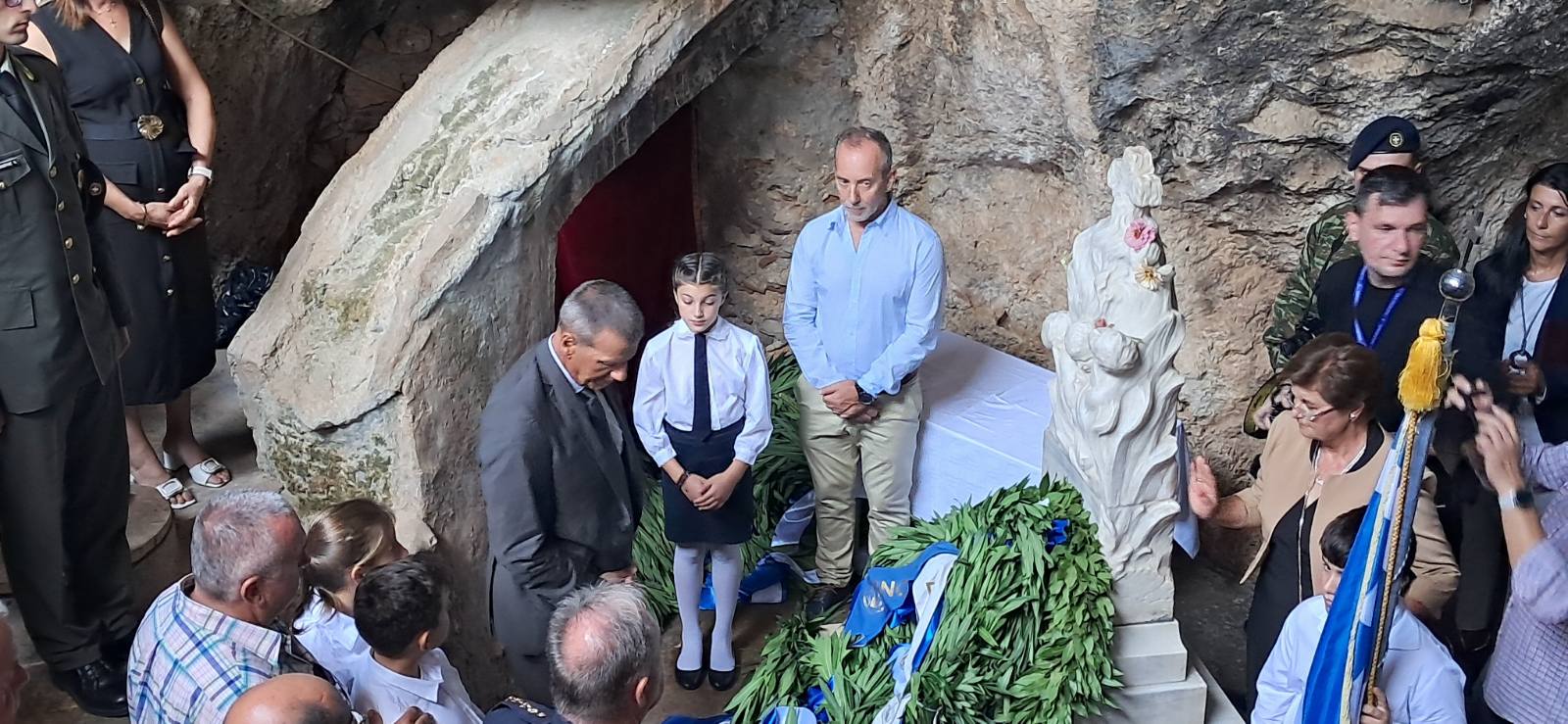 Ο Δήμαρχος Σπάρτης, Μιχάλης Βακαλόπουλος, στις εκδηλώσεις μνήμης του ολοκαυτώματος του Παλαιομονάστηρου Βρονταμά