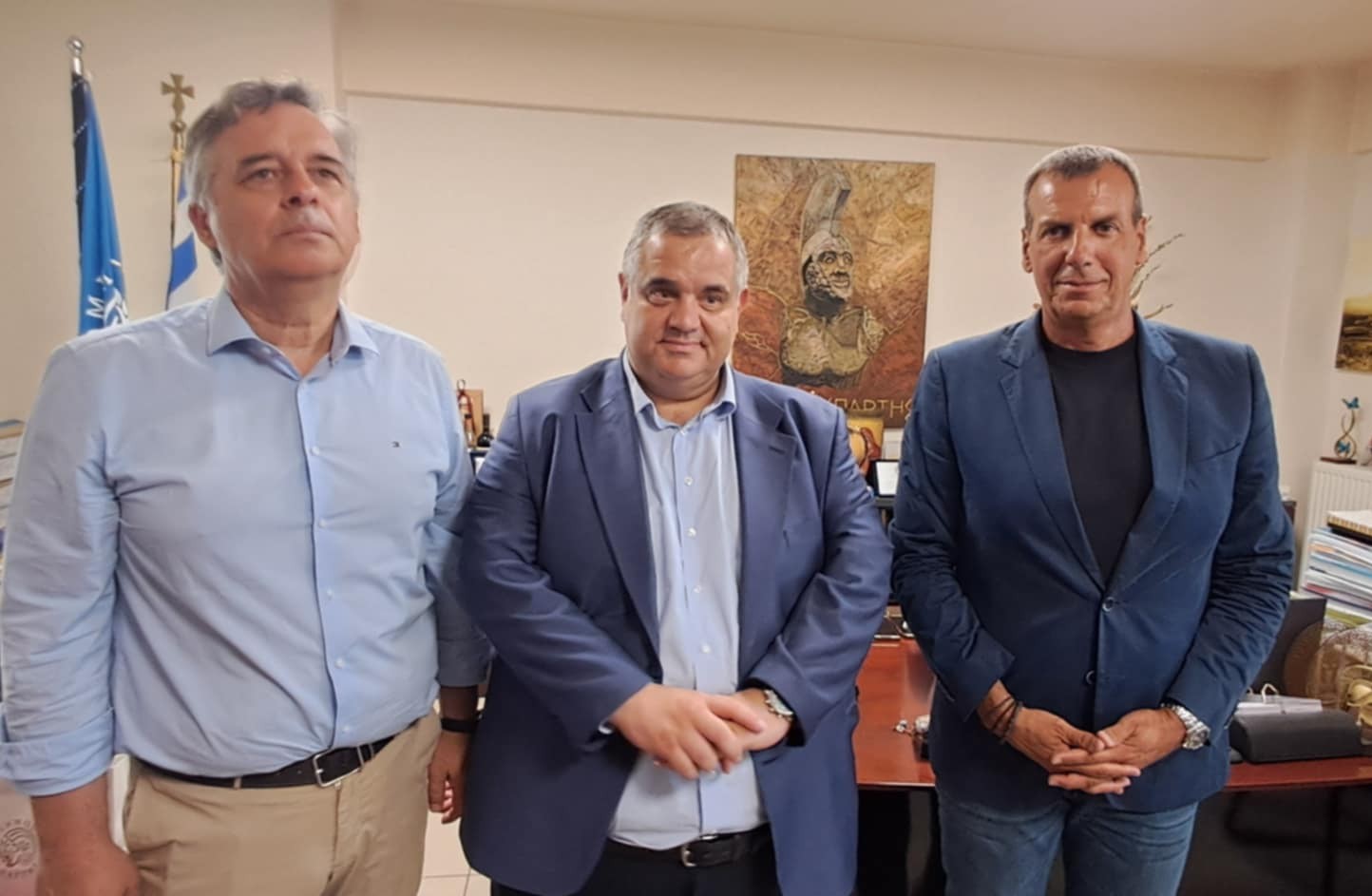 Επίσκεψη του Υφυπουργού Εσωτερικών, Βασίλη Σπανάκη στον Δήμαρχο Σπάρτης, Μιχάλη Βακαλόπουλο