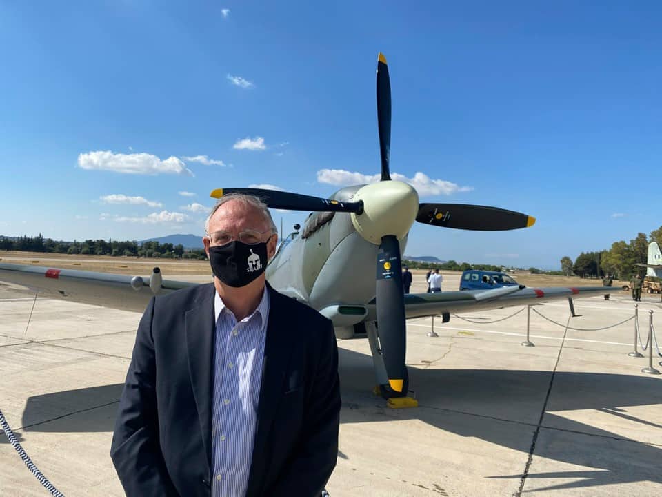 Παρουσία του Δημάρχου Σπάρτης στην τελετή υποδοχής του ανακατασκευασμένου αεροσκάφους "Spitfire MJ755"