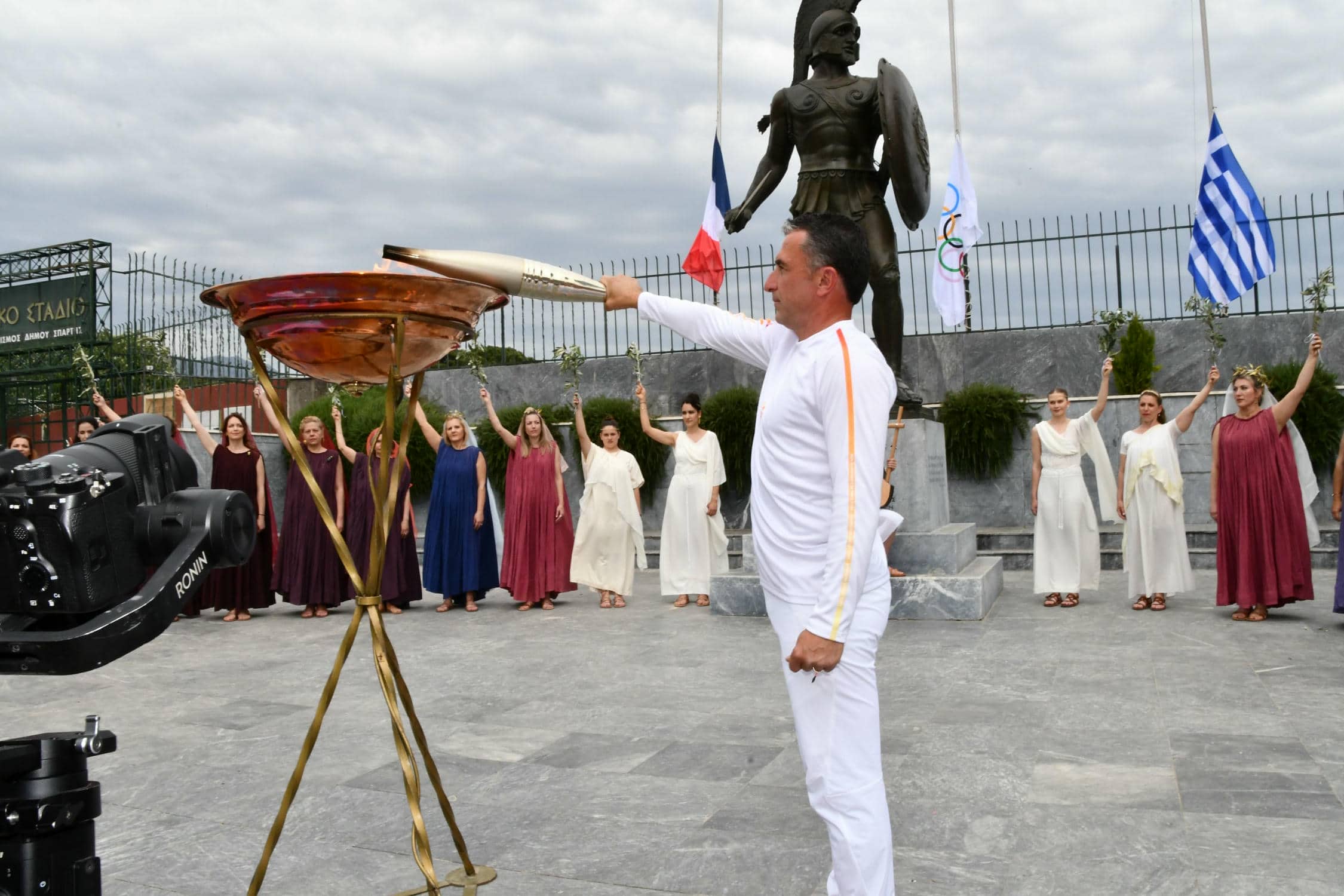 Με κάθε επισημότητα η τελετή υποδοχής της Ολυμπιακής Φλόγας στη Σπάρτη